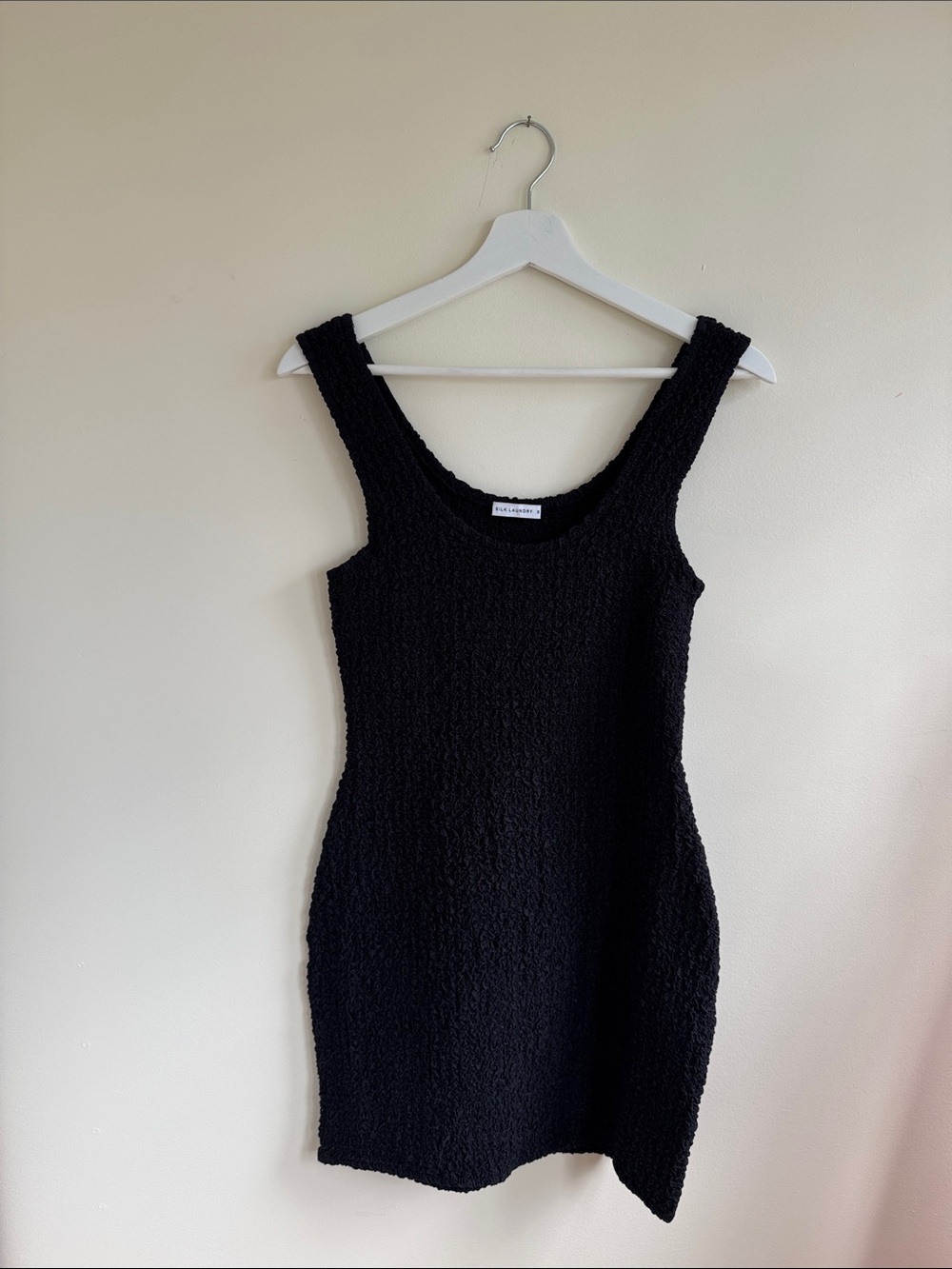 Textured Black Mini Tank Dress - Women's
